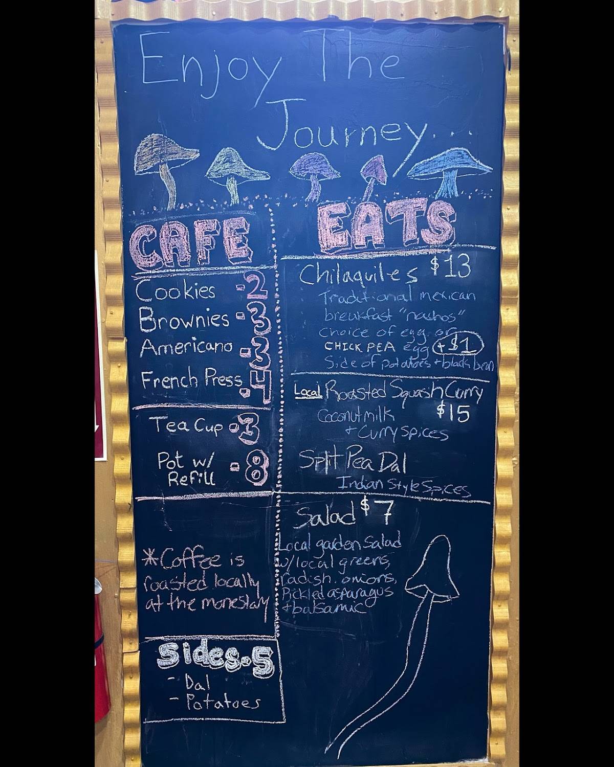 Enjoy The Journey Cafe & Gallery menu