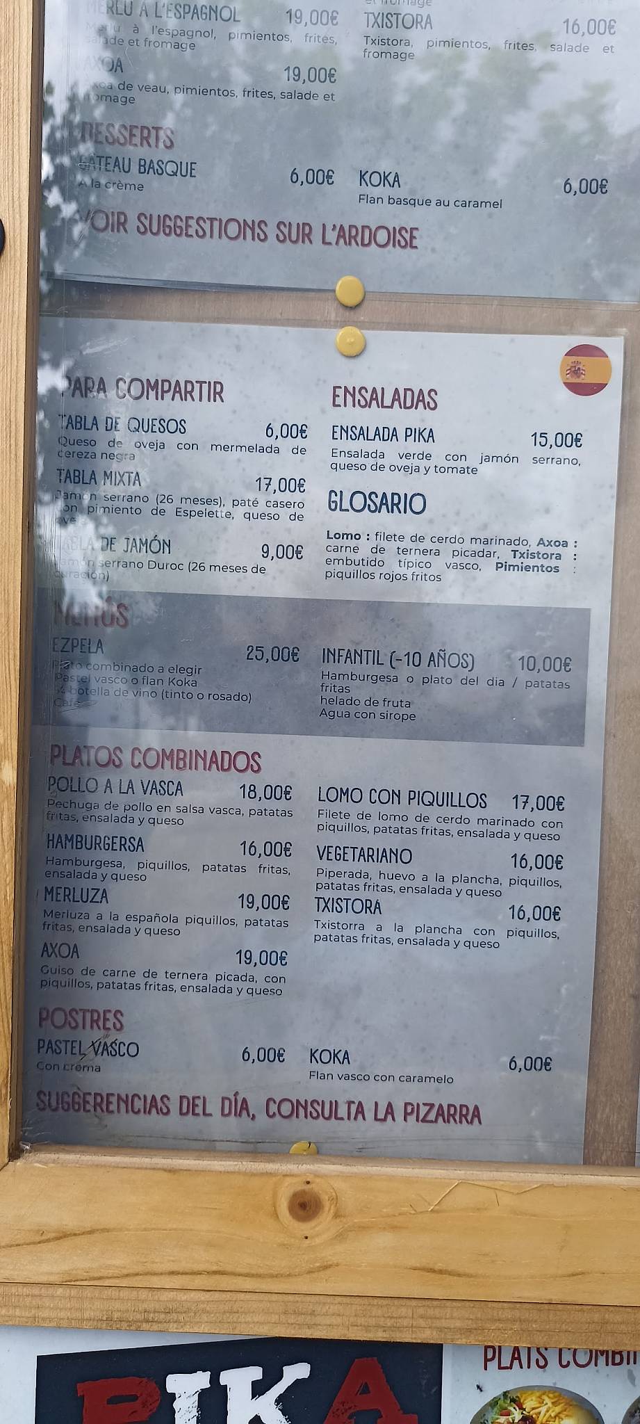Menu de PIKA Ostatua