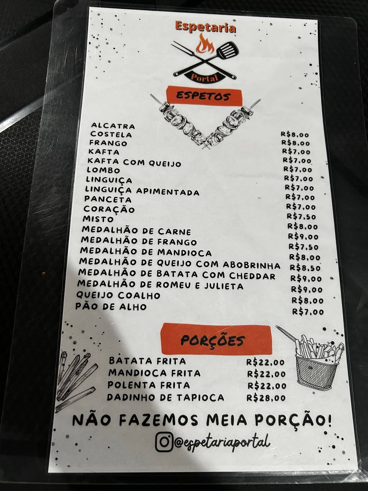 Espetaria Portal cardápio