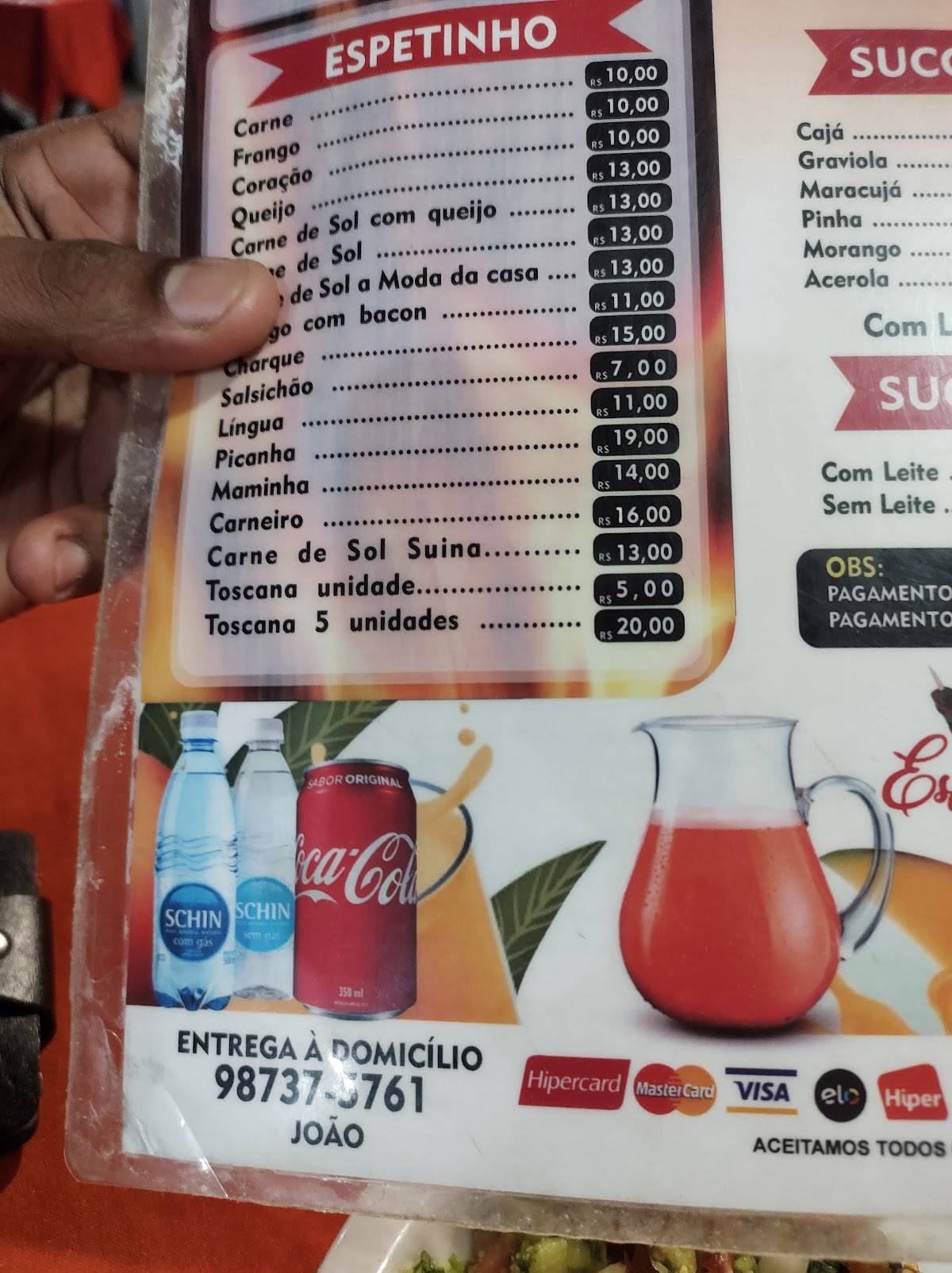 Espetinho Da Tia E Do Biquinho cardápio