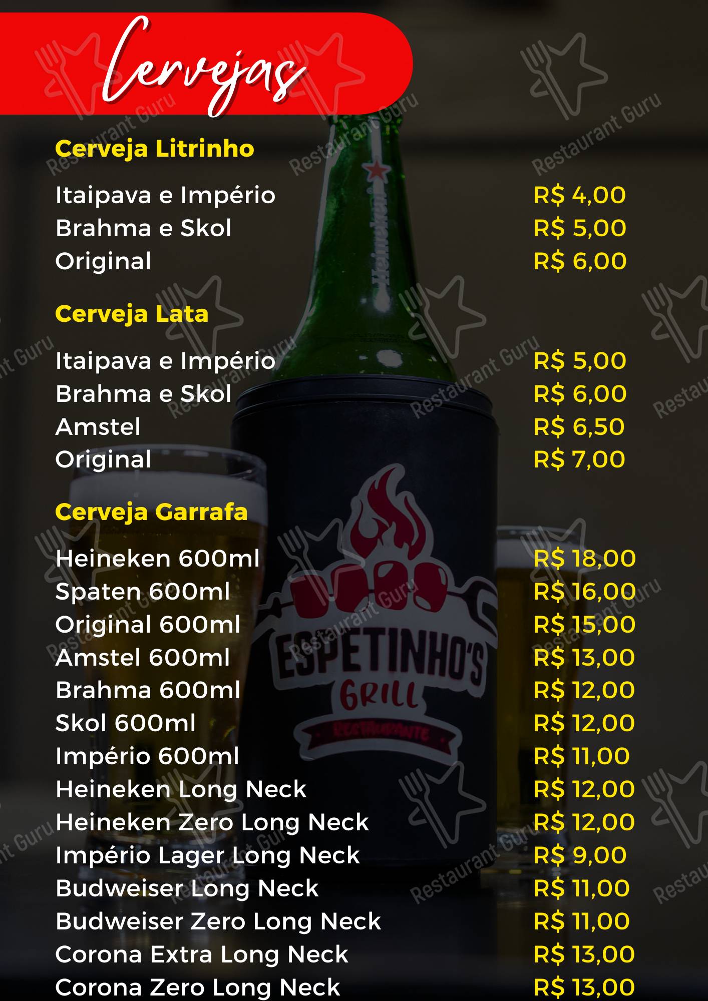 Espetinho's Grill Restaurante cardápio