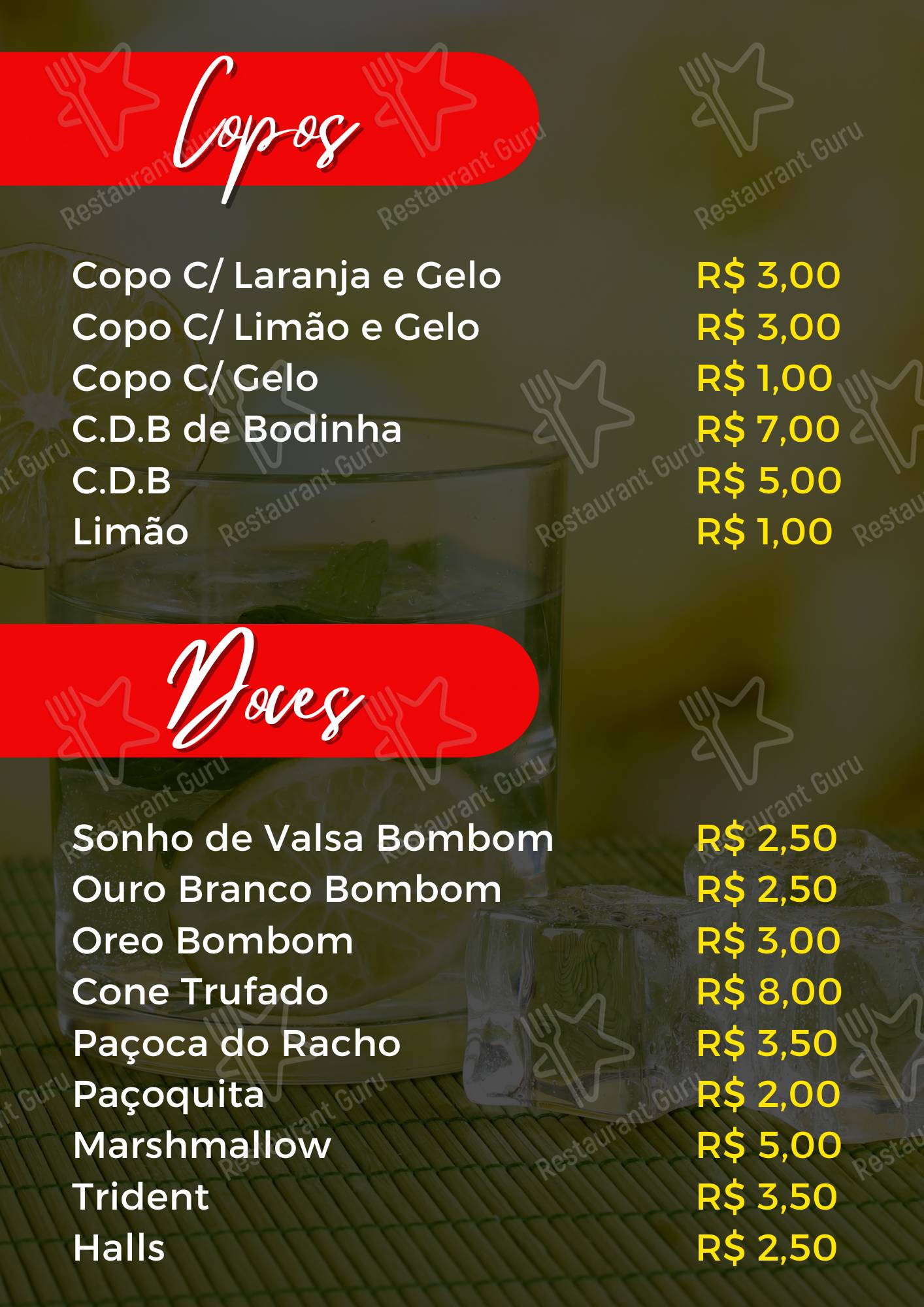 Espetinho's Grill Restaurante cardápio