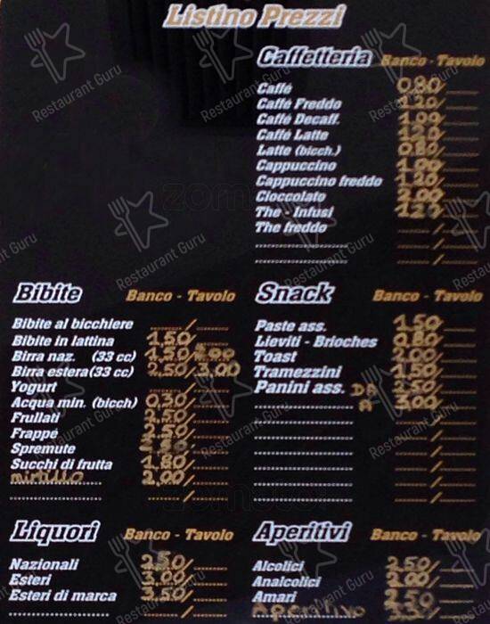 Menu de Explusiv Bar