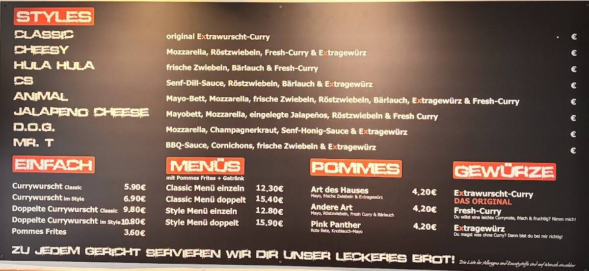 Menu de Extrawurscht Saeul