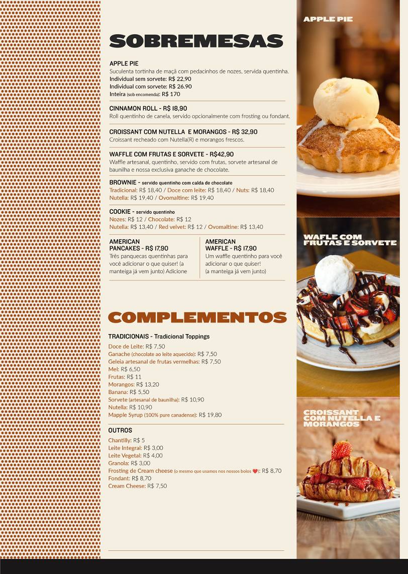 FILLMORE Ipiranga cardápio