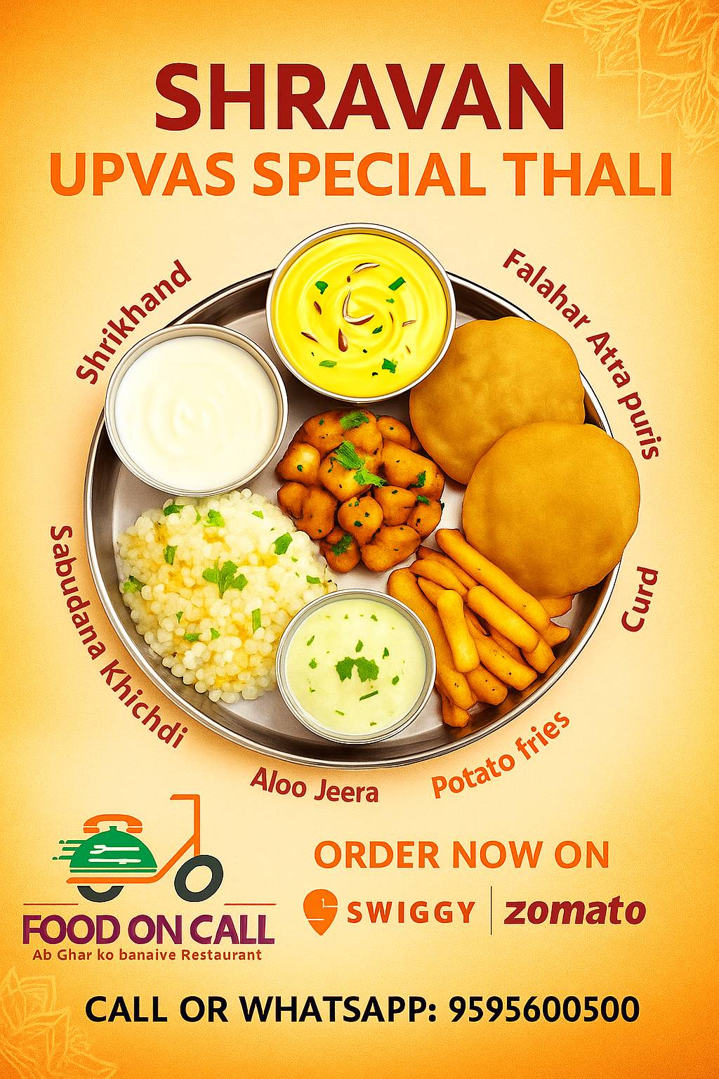 FOOD ON CALL Restaurant (Best Veg Restaurant) menu