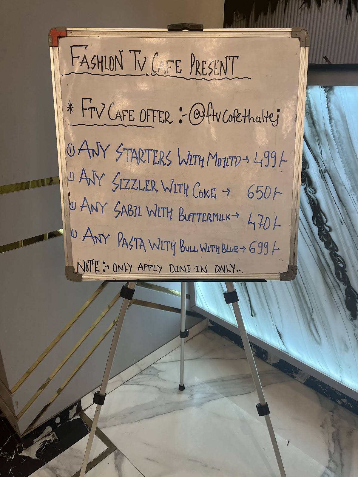 FTV Café & Restro menu