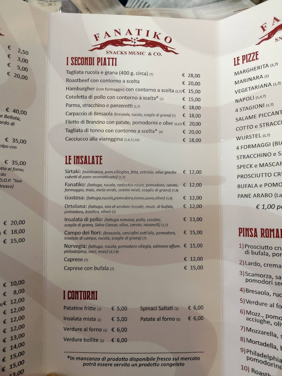 Menu di Fanatiko 