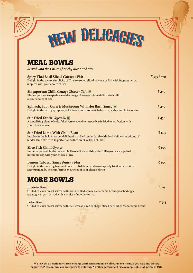 Cafe Delhi Heights menu
