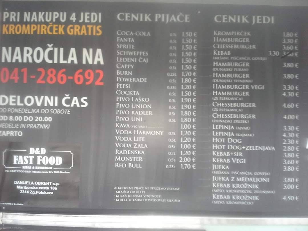 Menu di Fast Food D&D 