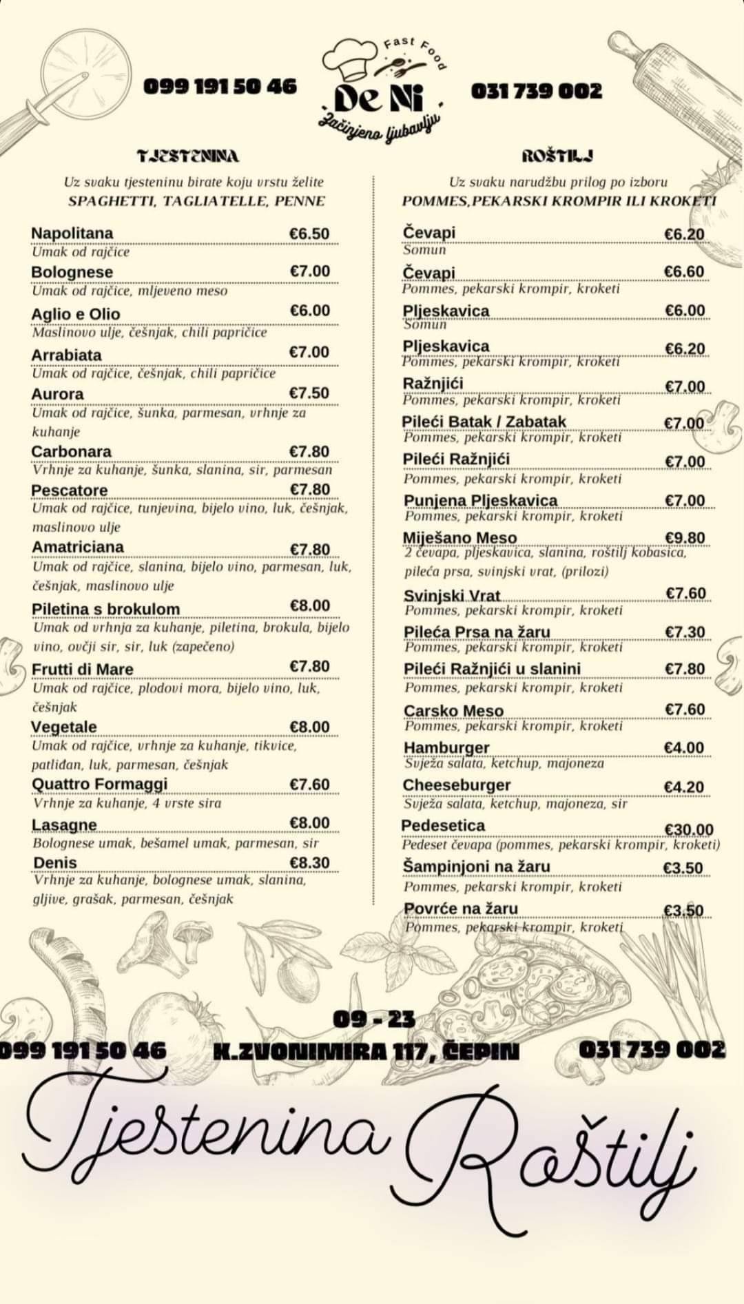 Menu di Fast Food DeNi 