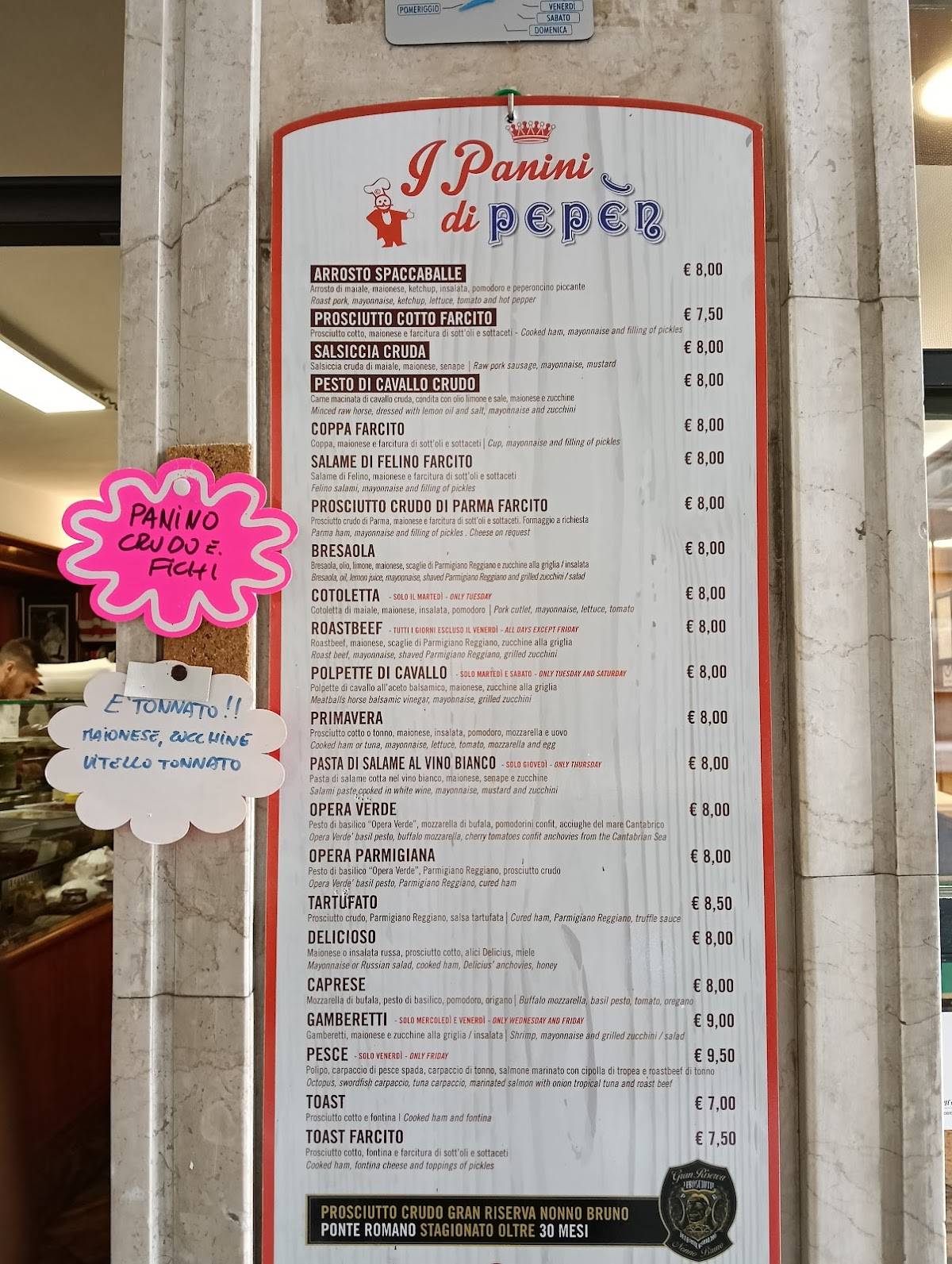 Menu di Da Pepèn 