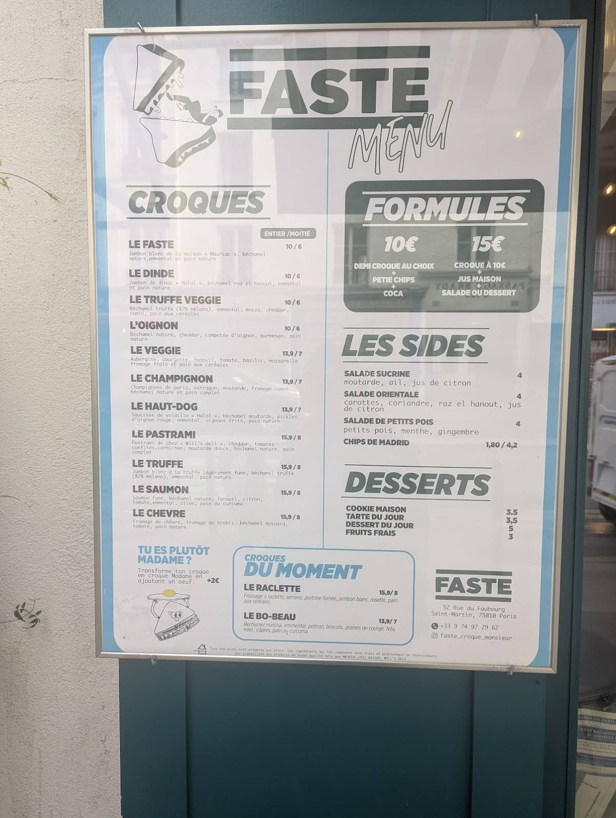 Menu de Faste