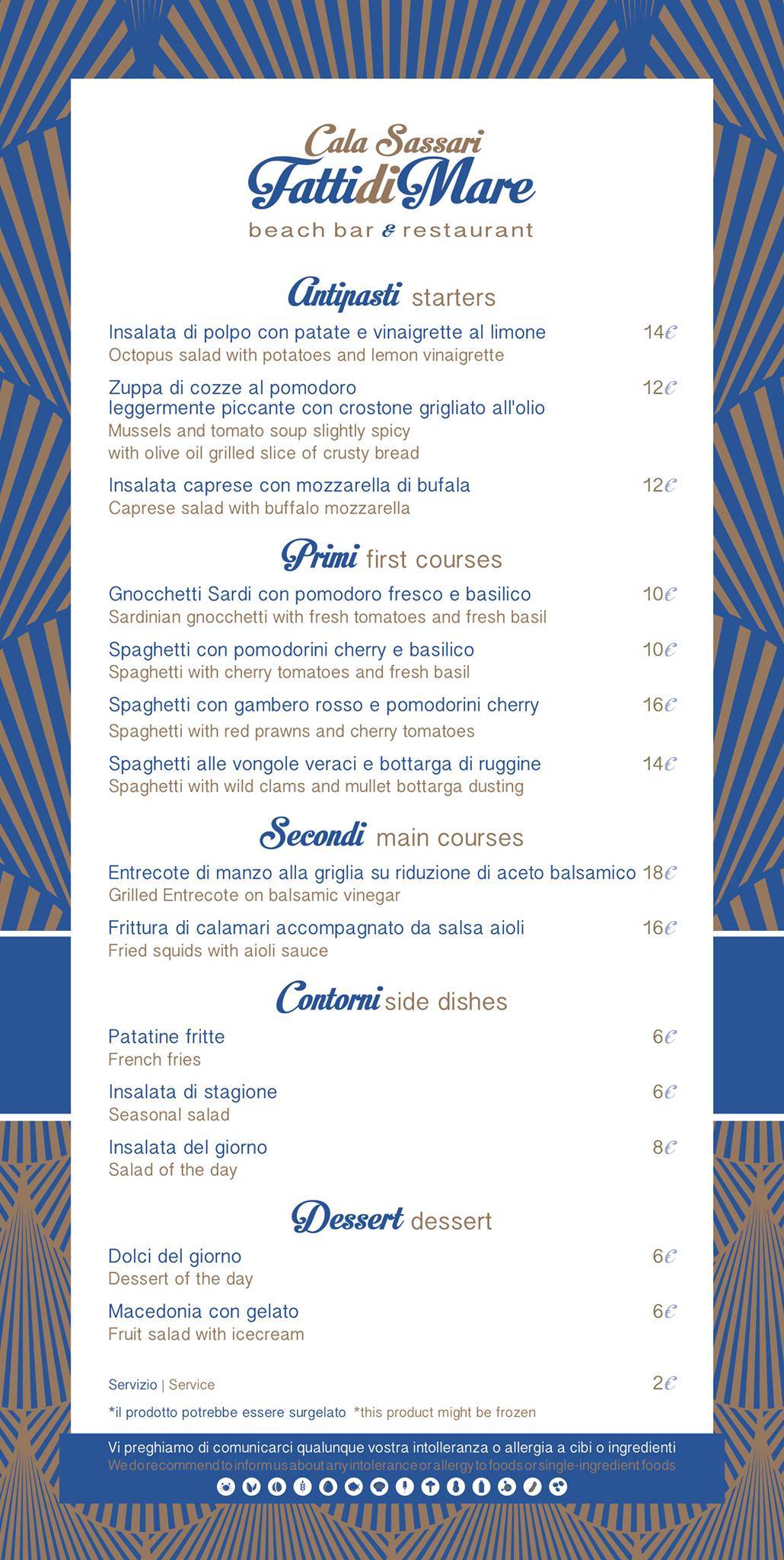 Menu di Fatti di Mare 