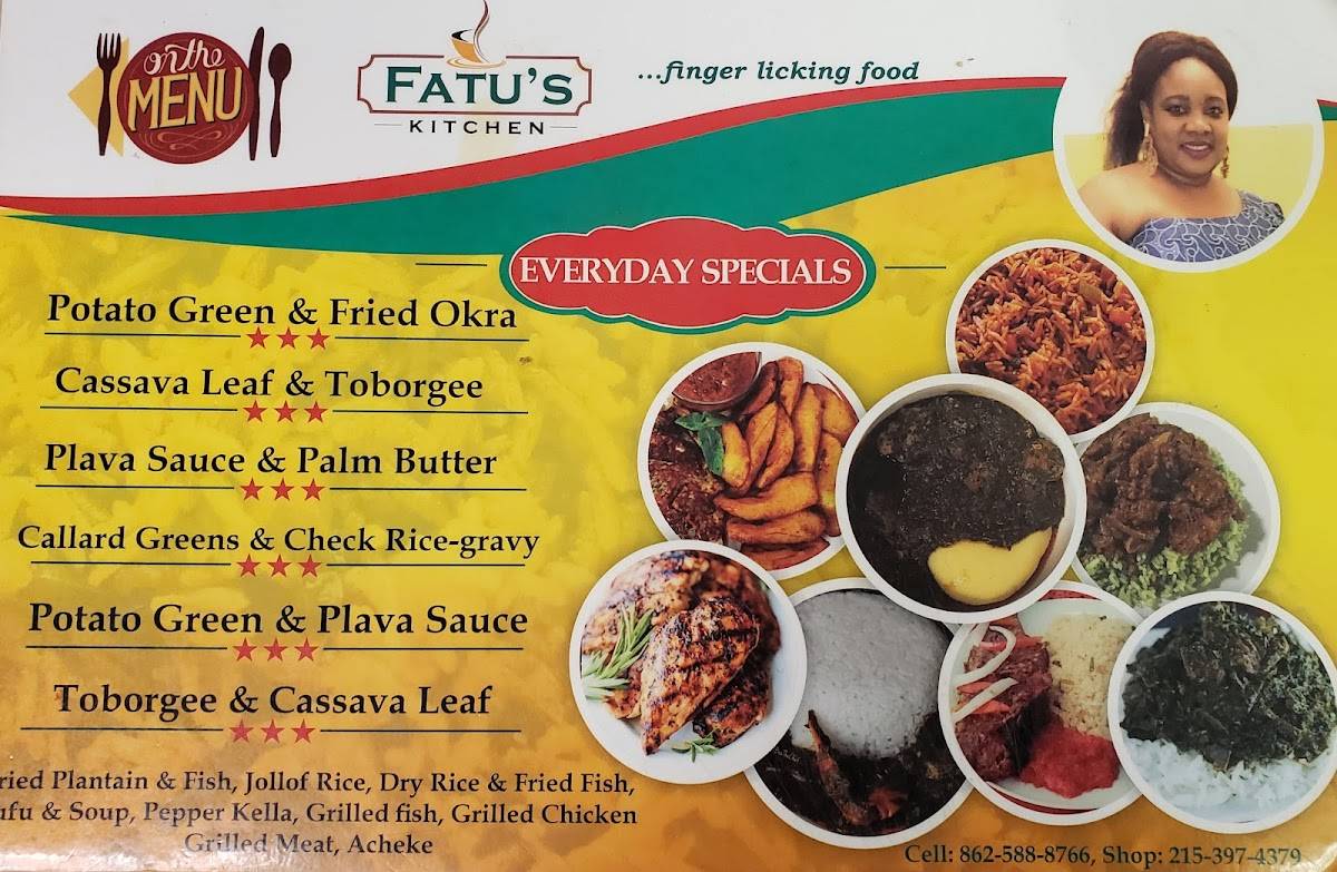 Menu at Fatu's African Restaurant, Philadelphia