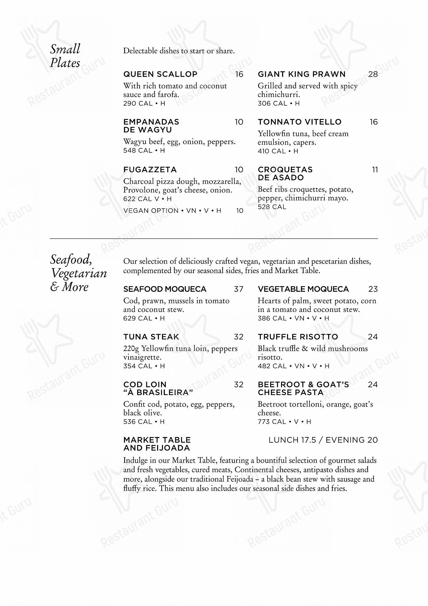 Fazenda Rodizio Bar & Grill Birmingham menu