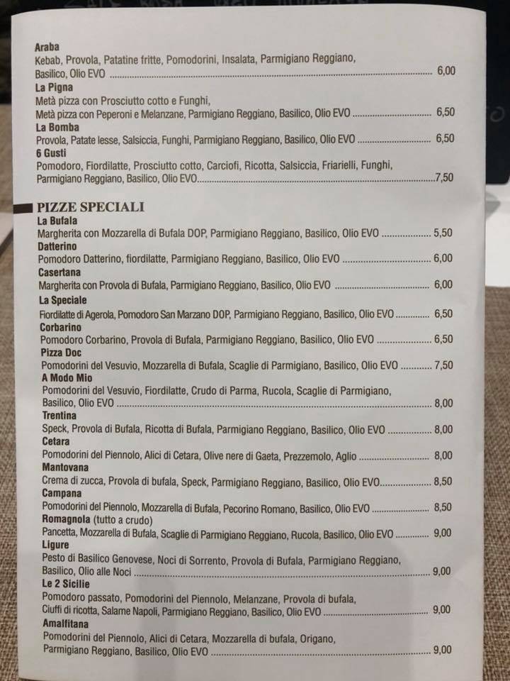 Menu di Fermento 
