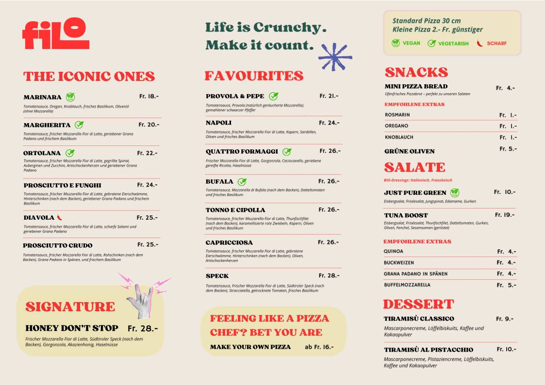Menu di Filo Pizza (ex. Flying Pizza) 