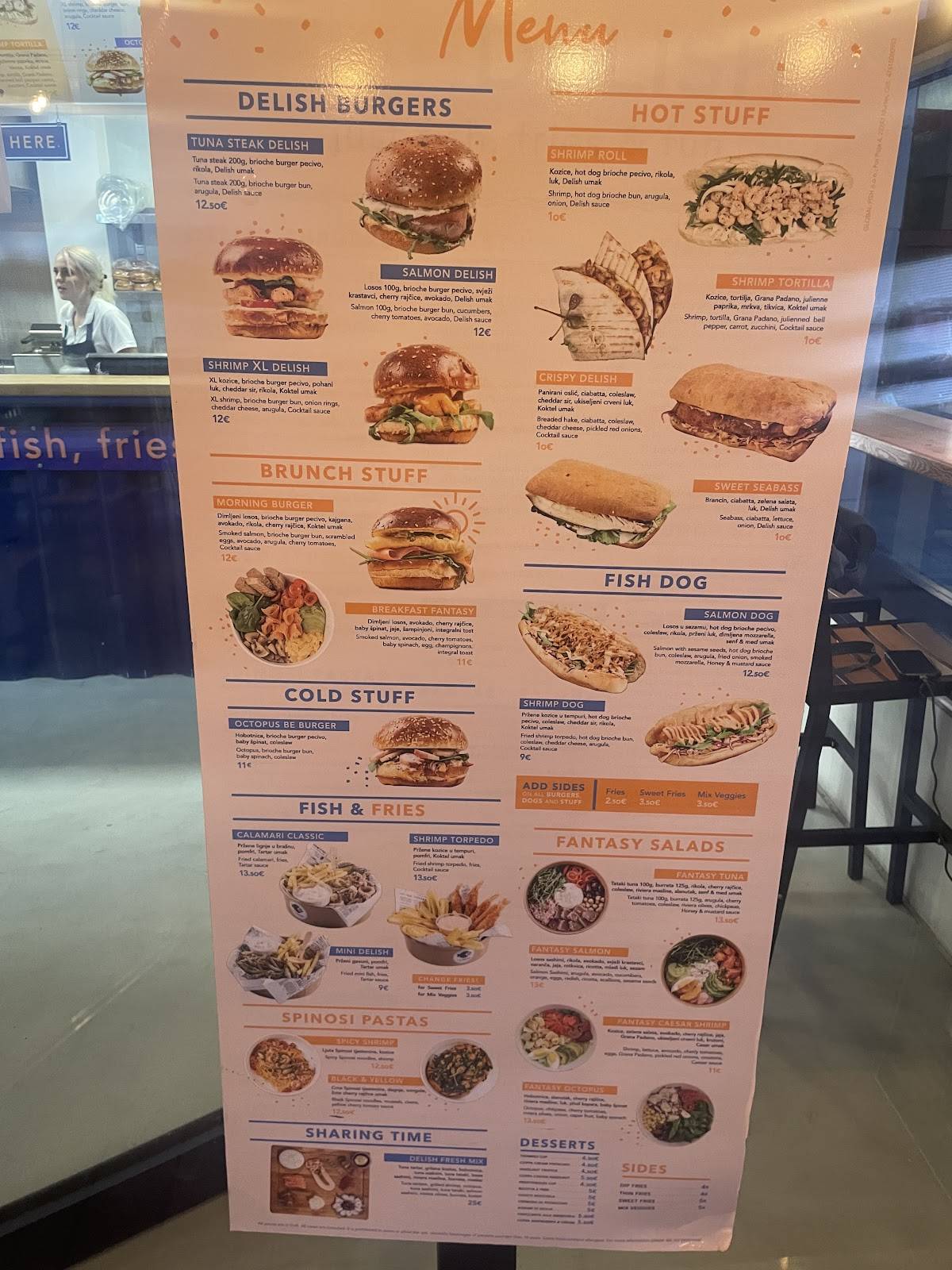 Menu di Fish Delish Vodice 