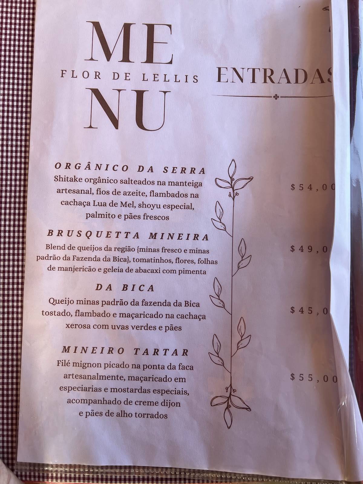 Lellis gastronomia cardápio