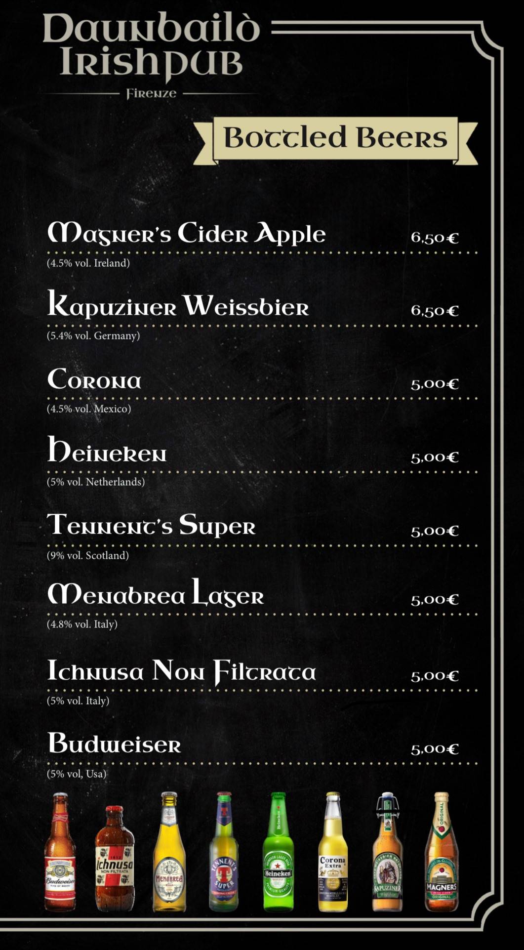 Menu di Daunbailo' Irish Pub 