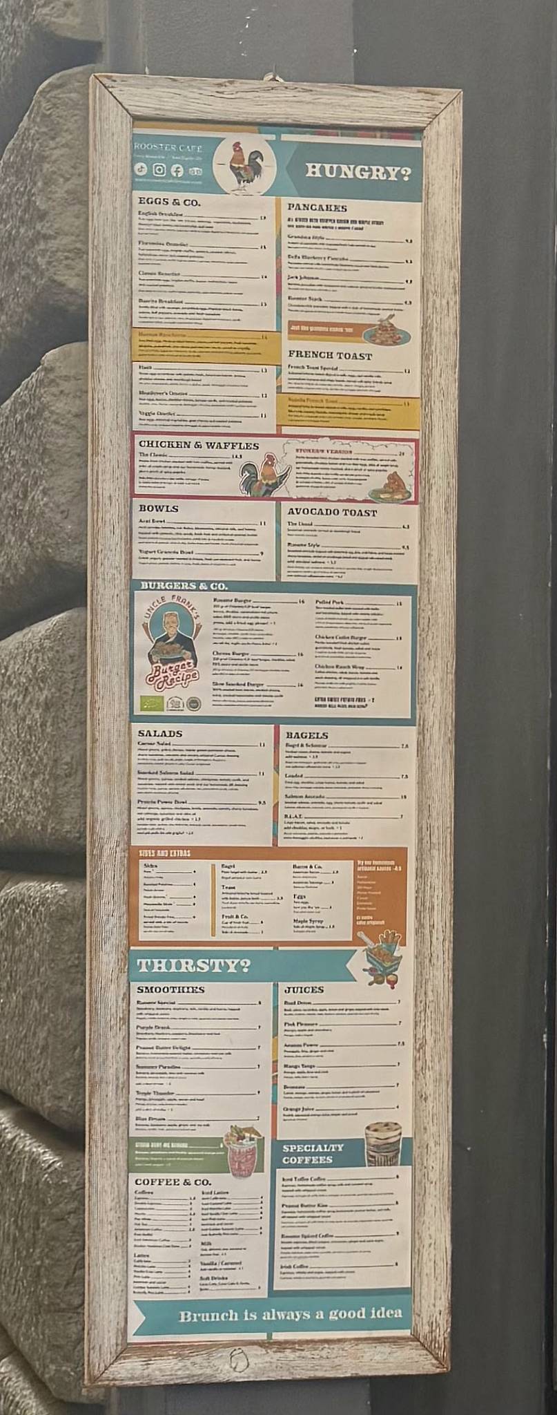 Menu di Rooster Cafe Firenze - Sant'Egidio 