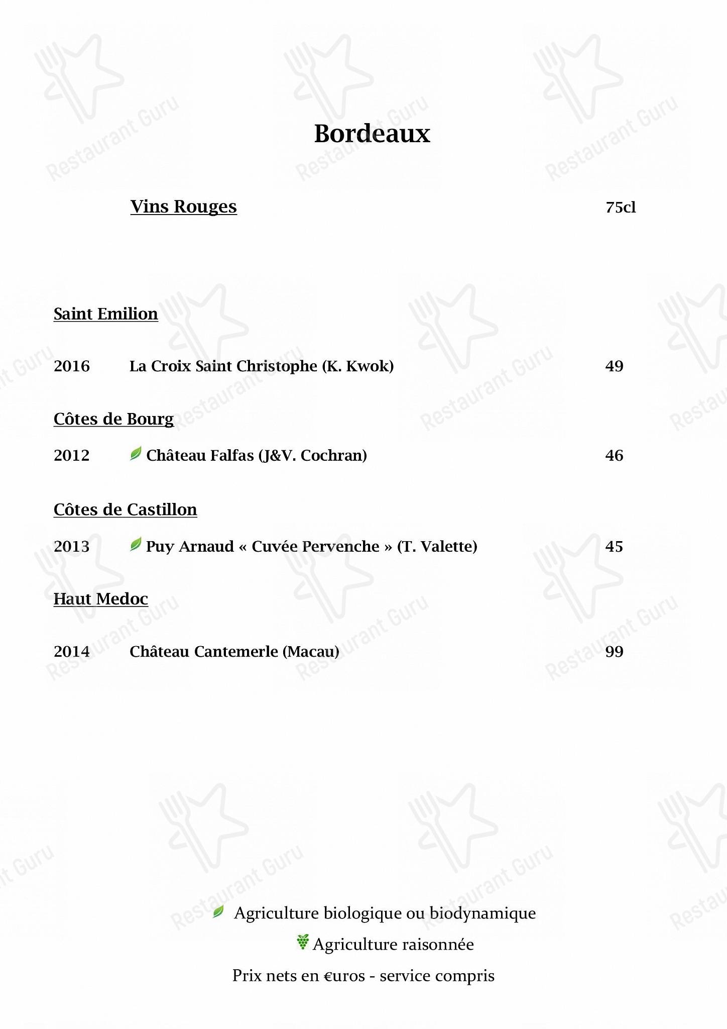 Menu pour L'Opidom - Dinner Menu