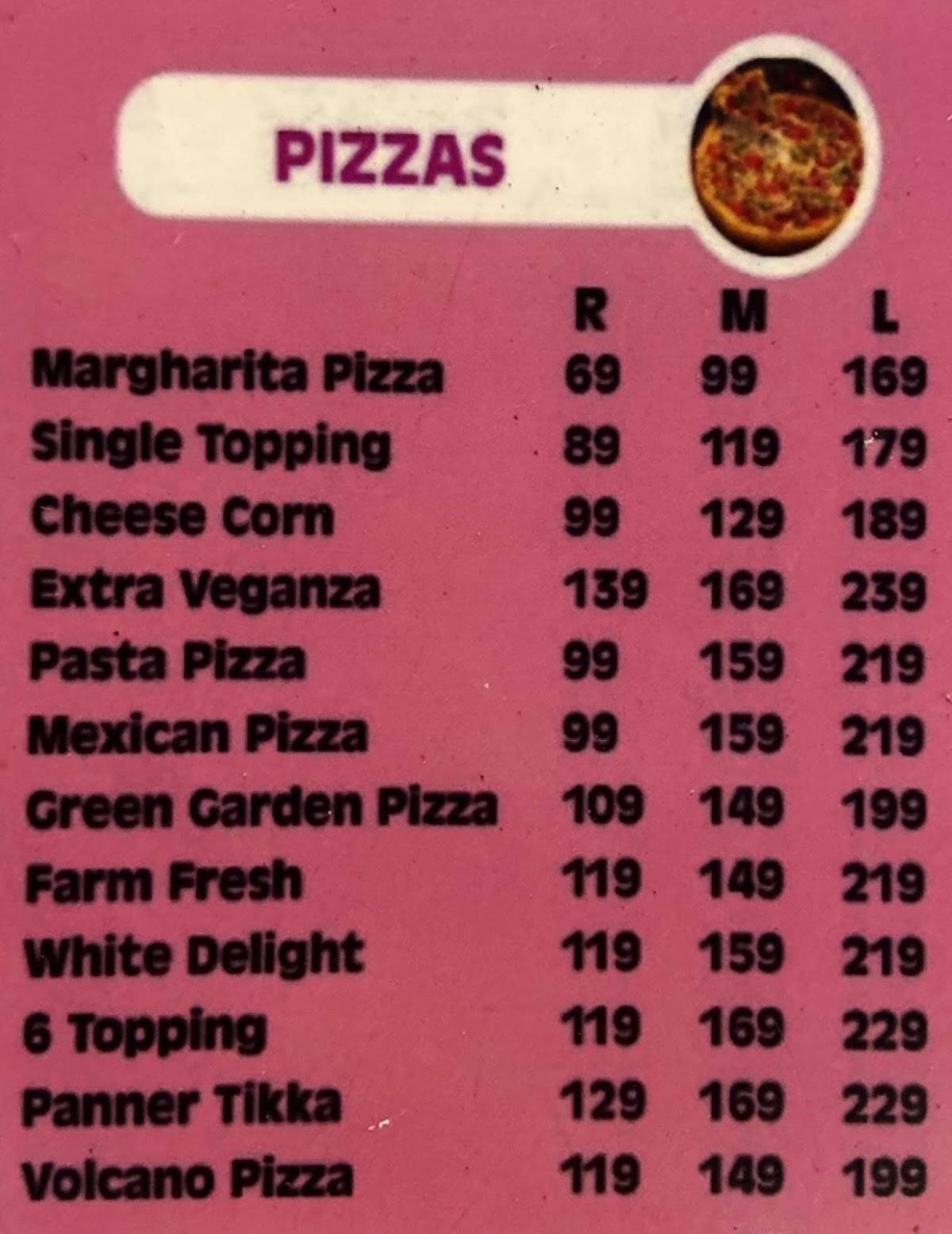 Food Crush menu