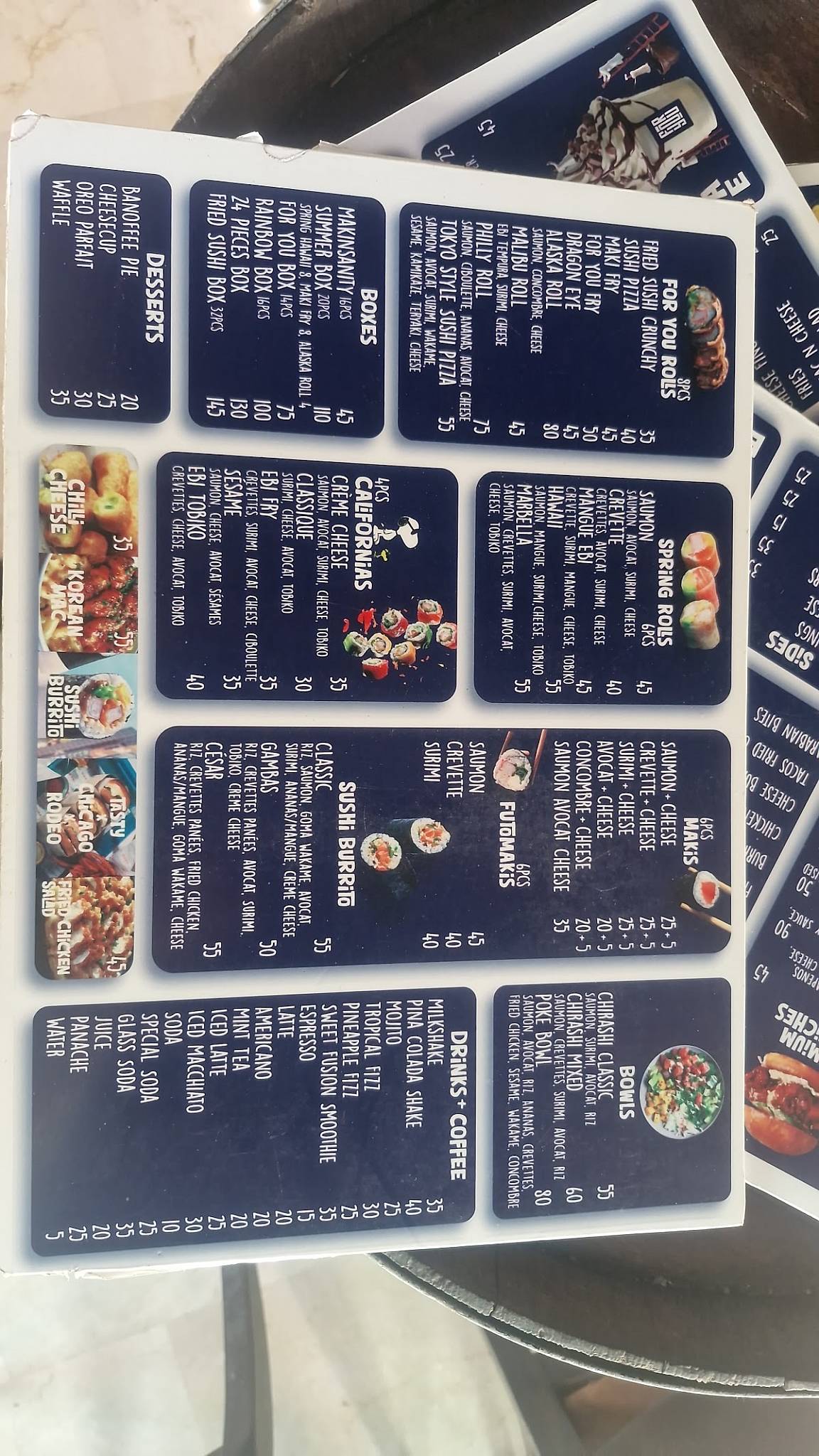 Menu de Restaurant For You