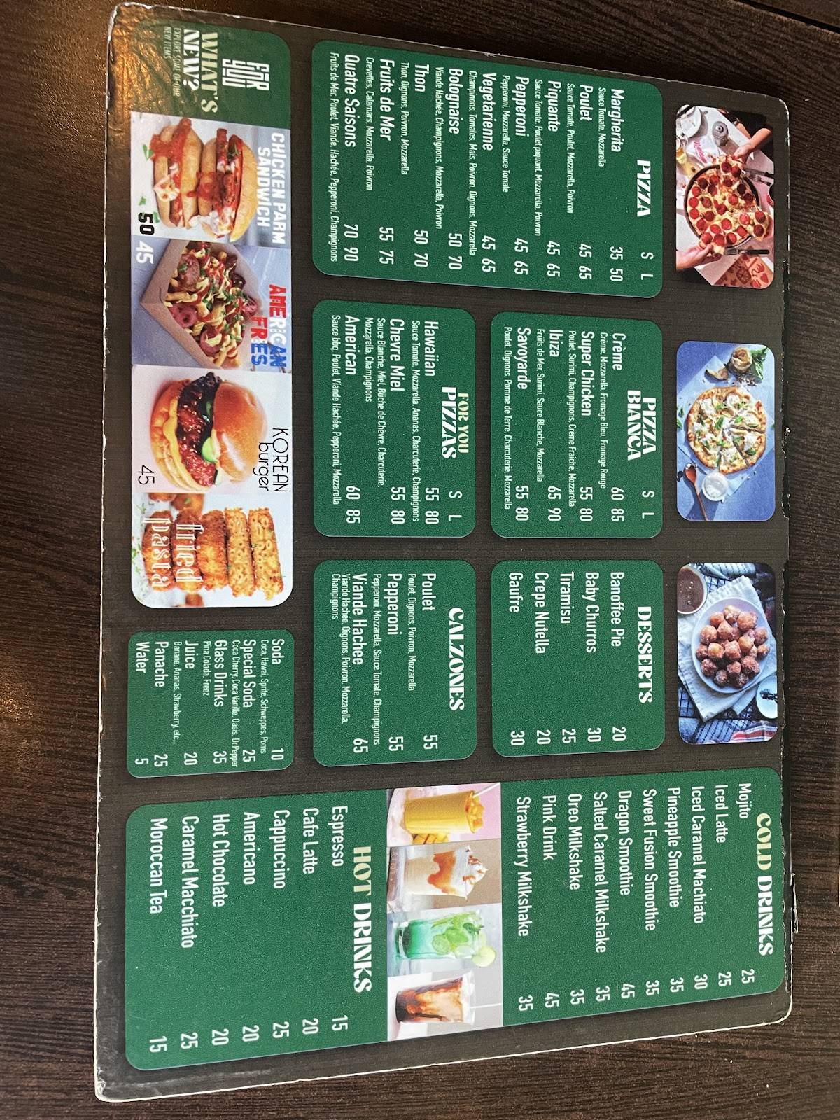 Menu de Restaurant For You