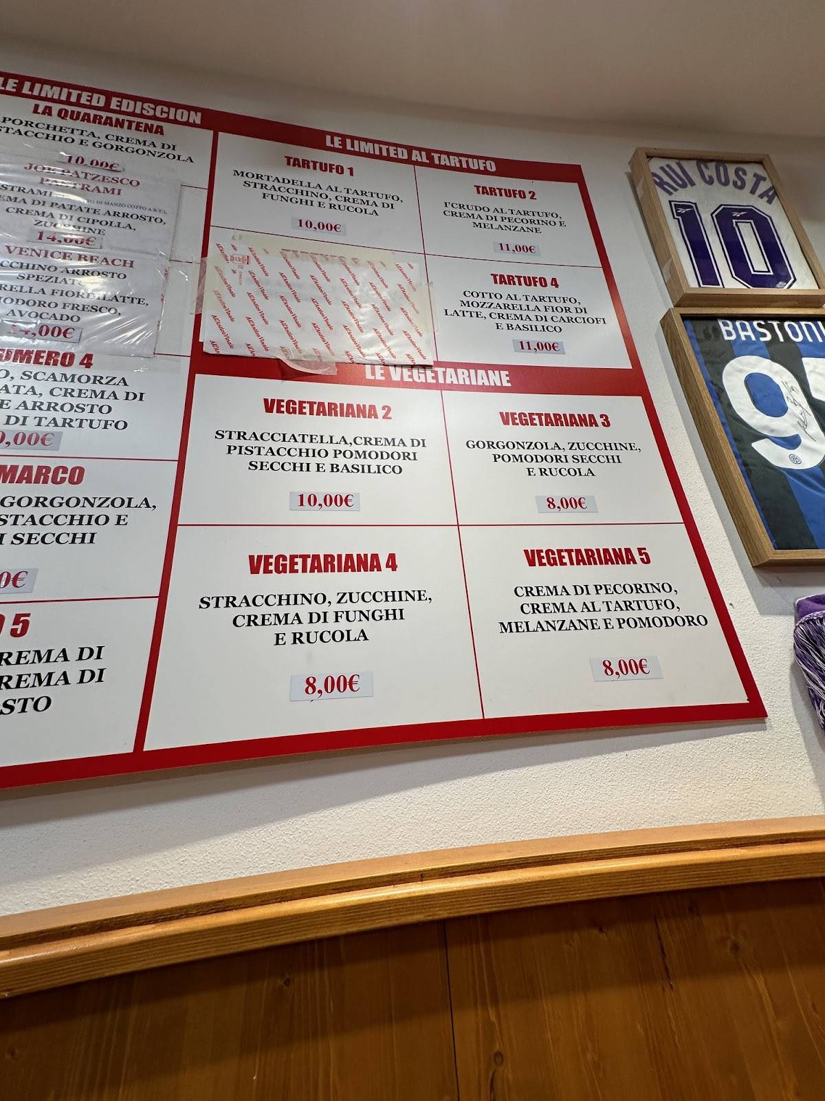 Menu di All'Antico Vinaio 