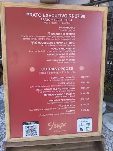Frege Bar e Restaurante cardápio
