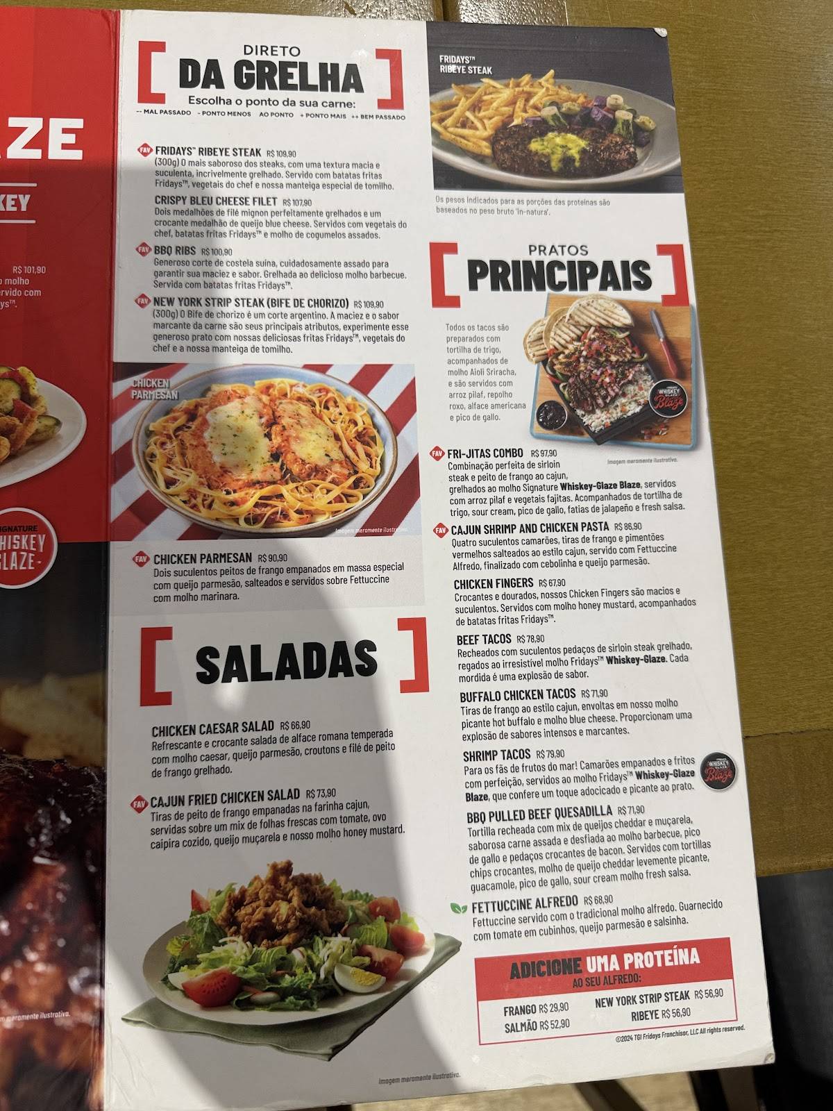 TGI Fridays: Sports Bar, Drinks, Hambúrguer, Happy Hour em Brasília DF cardápio