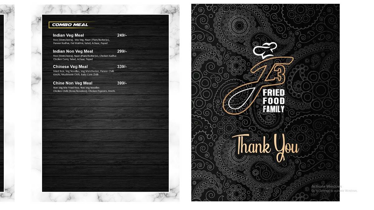 Friends Food & Family Restaurant and Banquet Hall menu