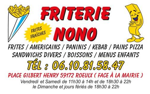 Menu de Friterie Nono Roeulx