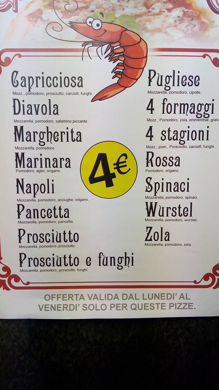 Menu di Gambero Rosso 