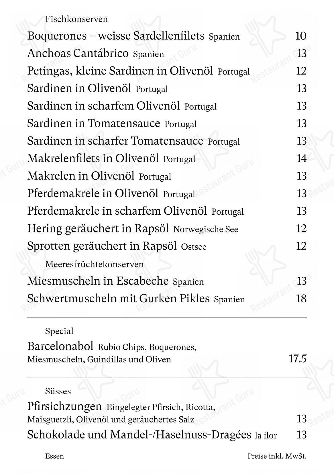 Коктейльная карта per Gamper Restaurant ristorante