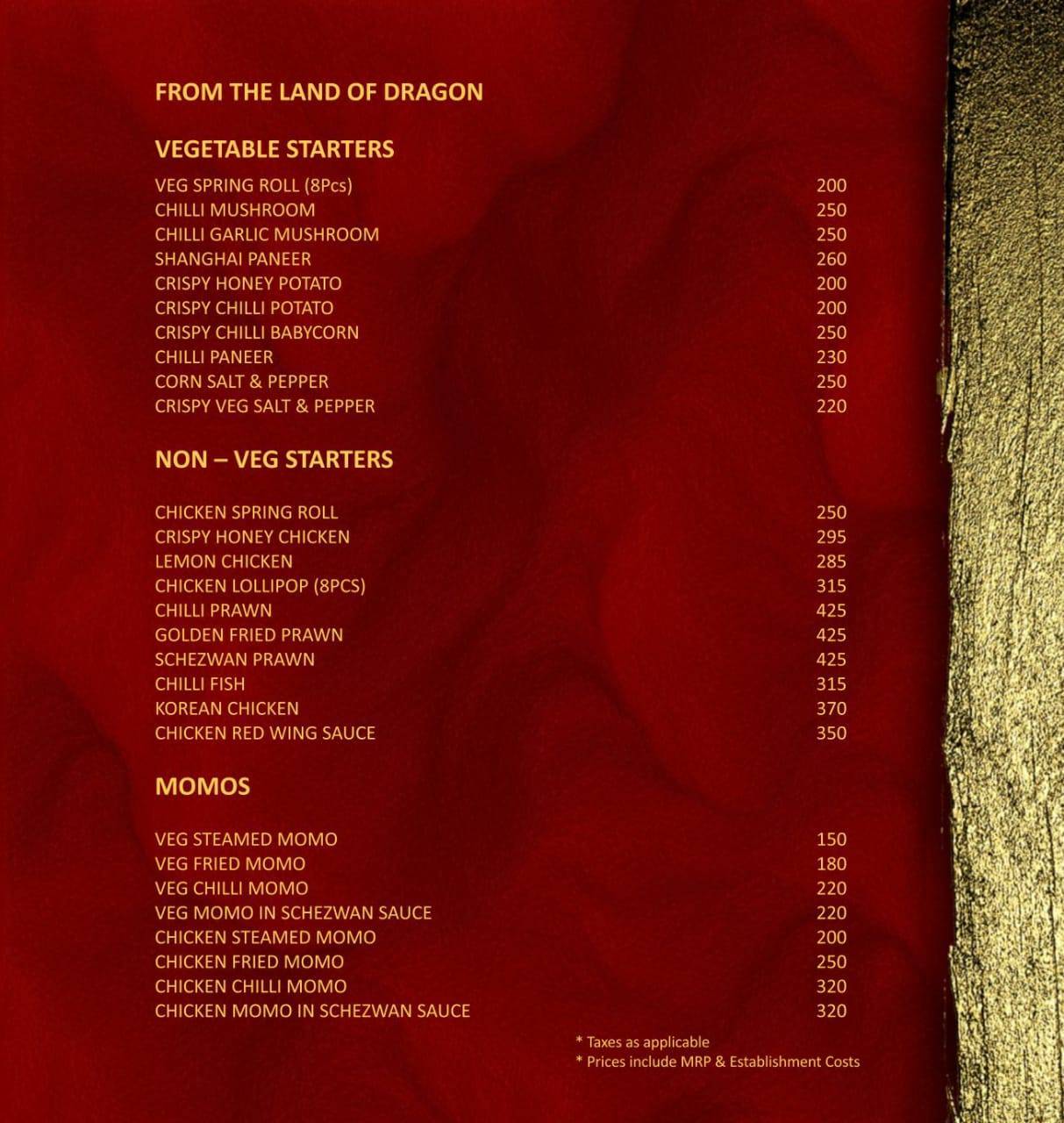 Mehfill- Resto Bar menu