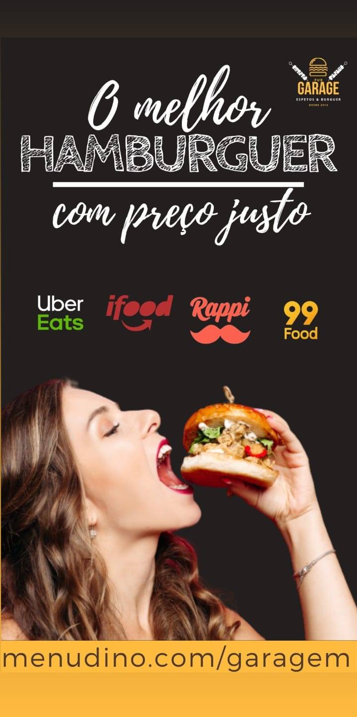 Garage Espetos e Burguer cardápio