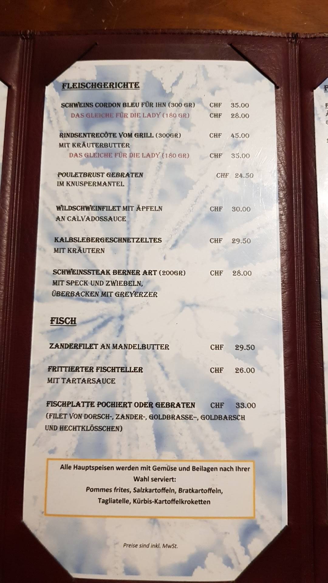 Menu di Gasthof Schlossberg Bori 