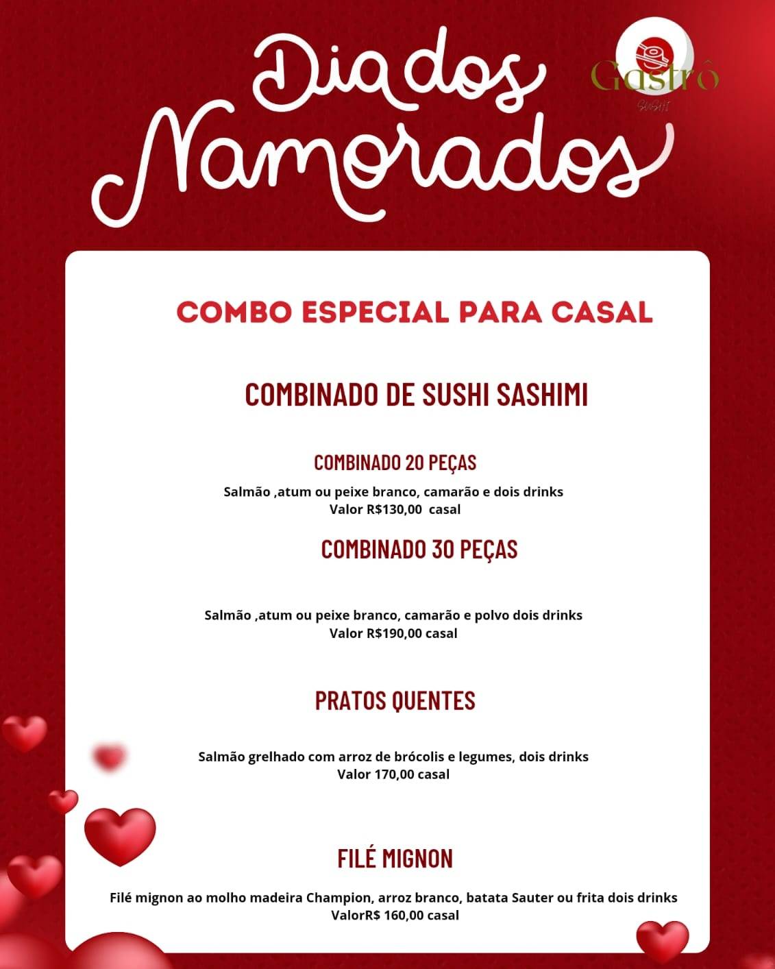 Gastrô Sushi cardápio