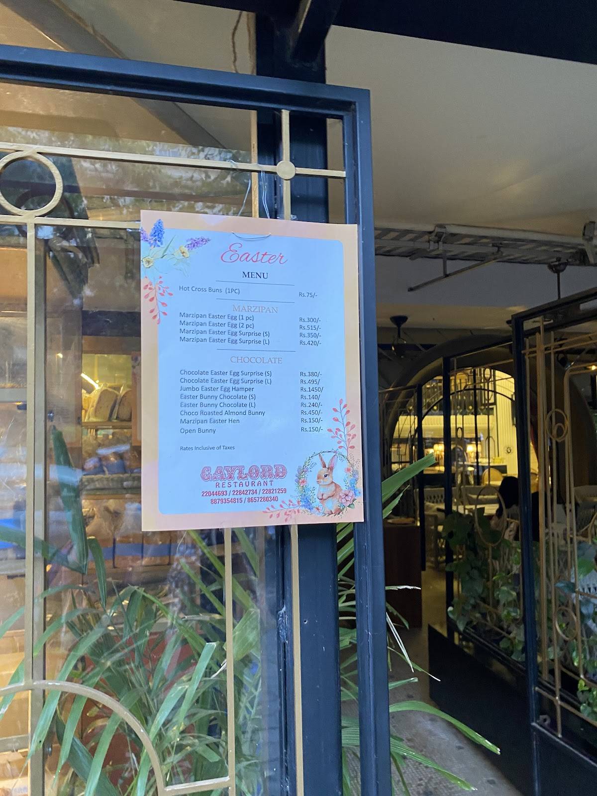 Gaylord Restaurant menu