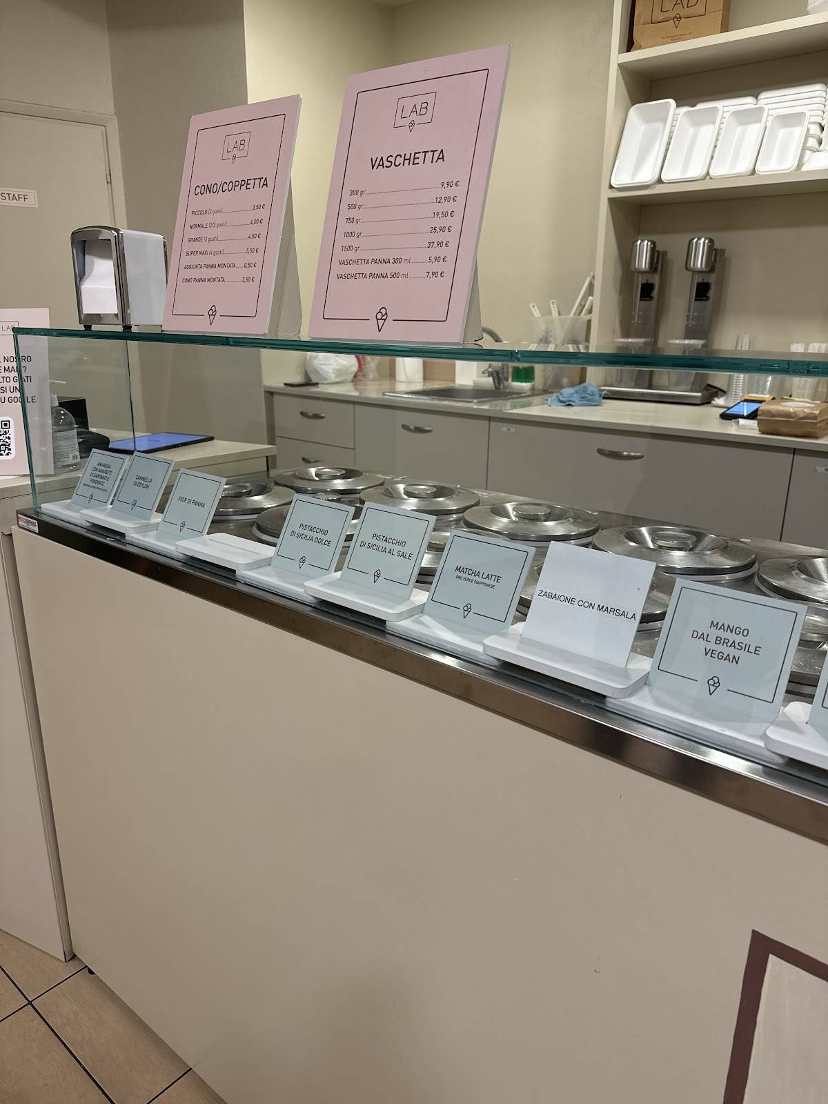 Menu di Gelateria LAB 