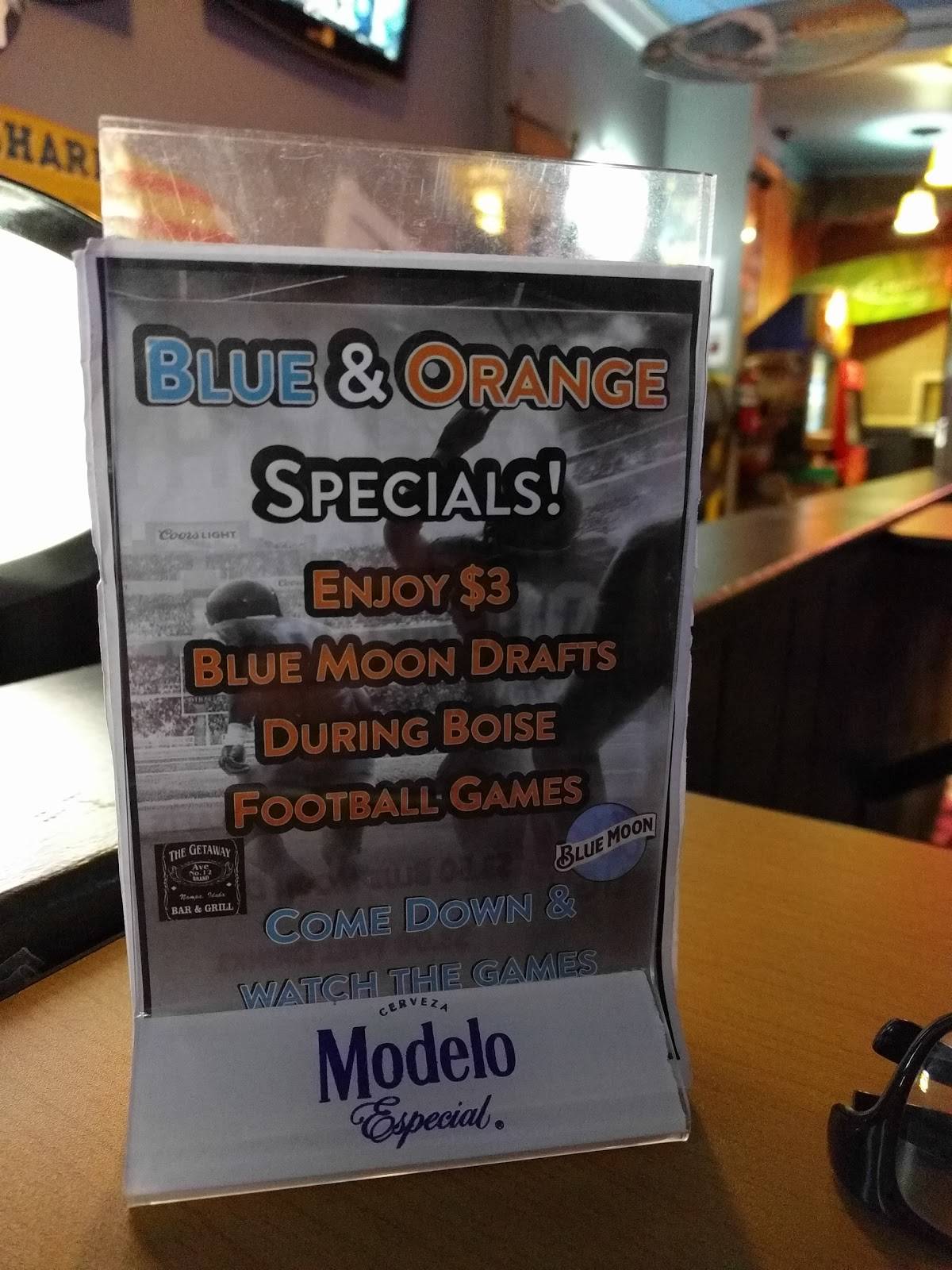 Menu at Getaway Bar & Grill, Nampa