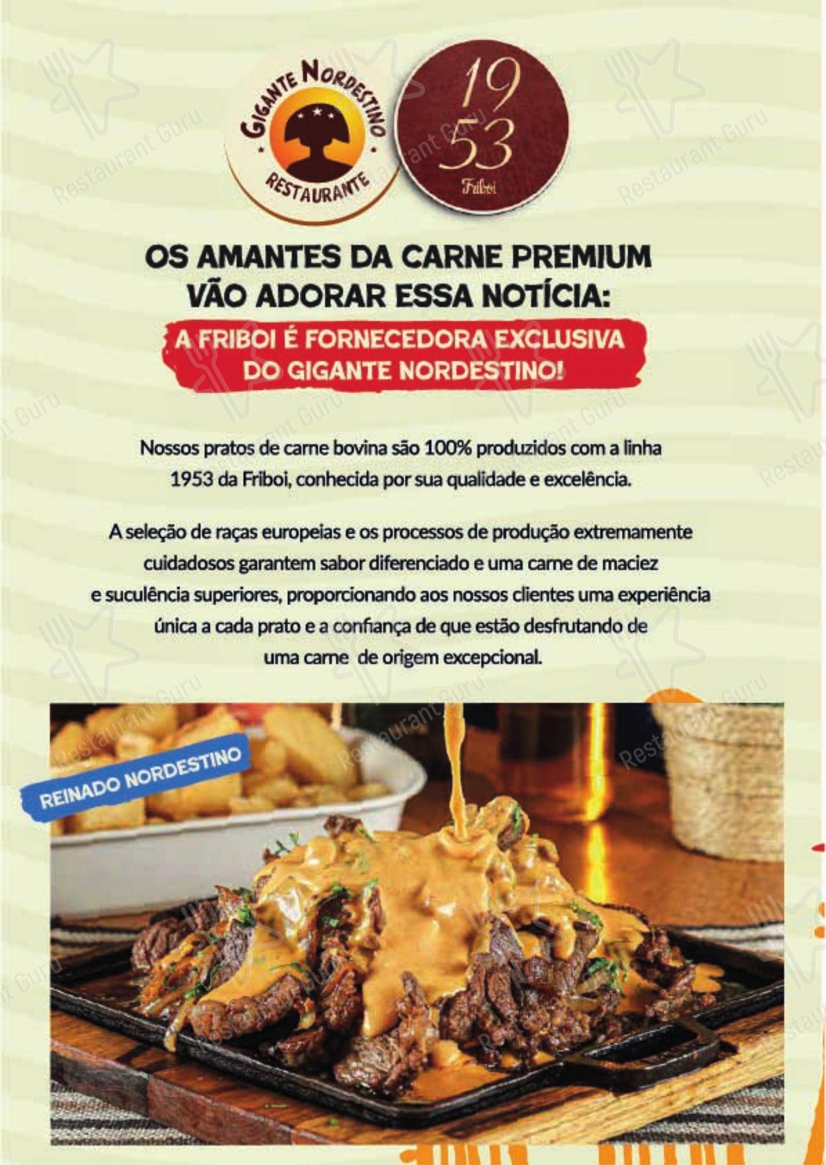 Gigante Nordestino - Menu