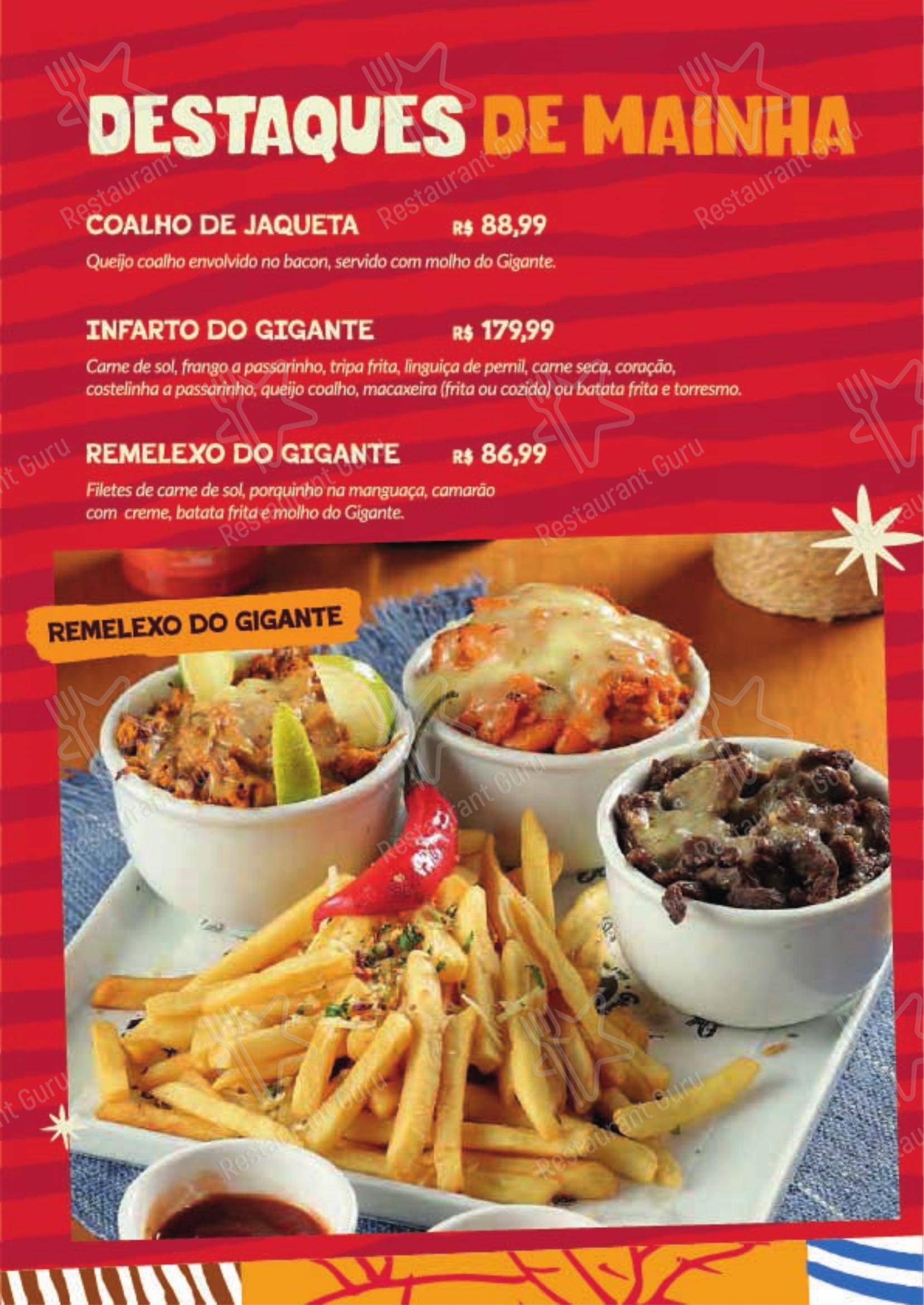 Gigante Nordestino em Rio de Janeiro - Menu