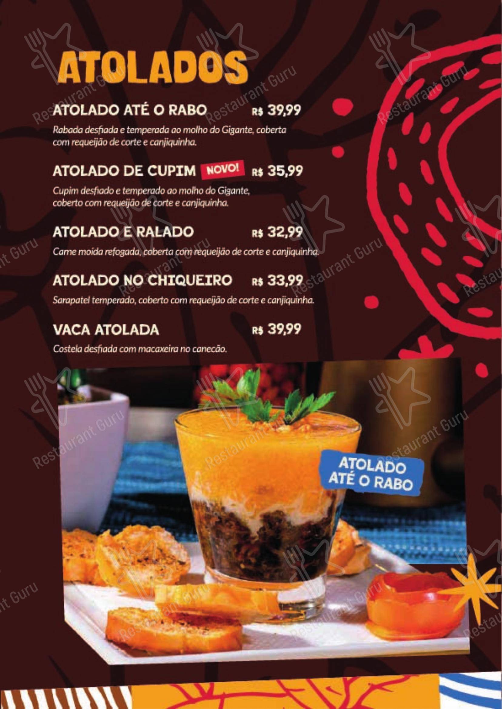 Gigante Nordestino - Menu