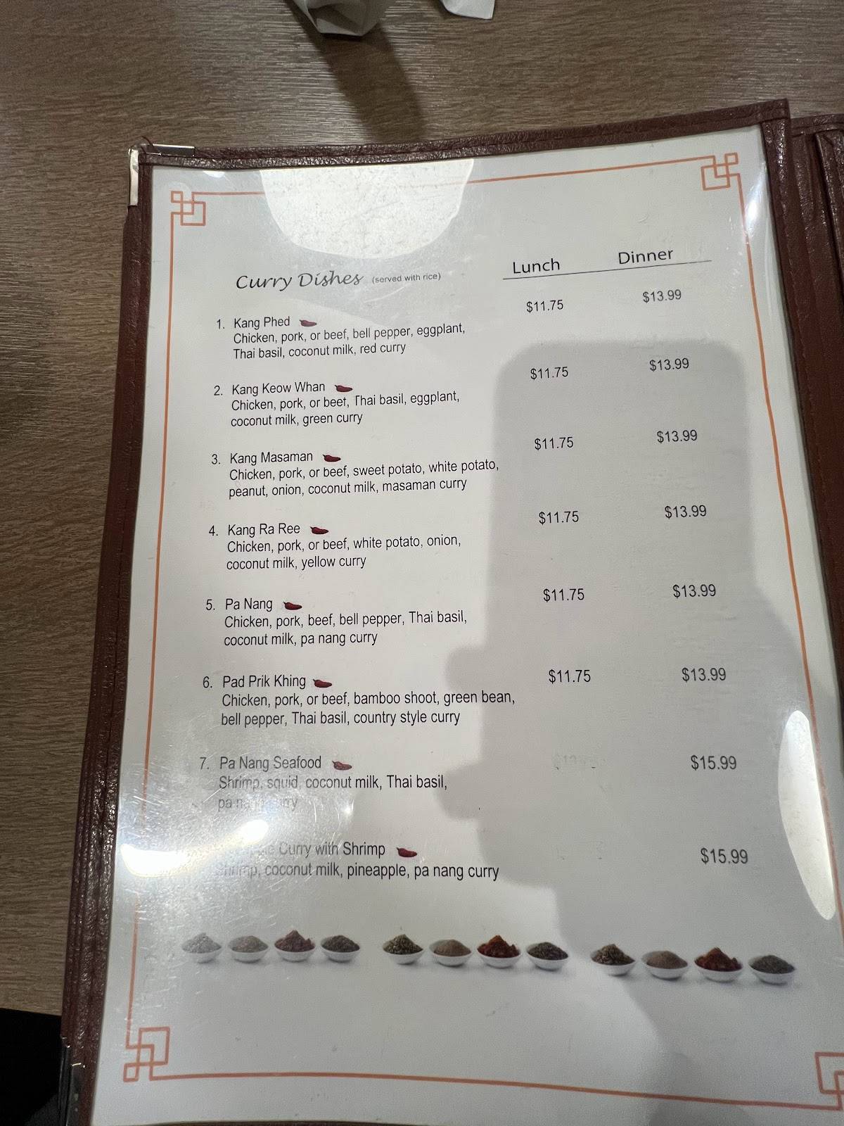 Menu at Ginger Oriental Restaurant, Grand Junction