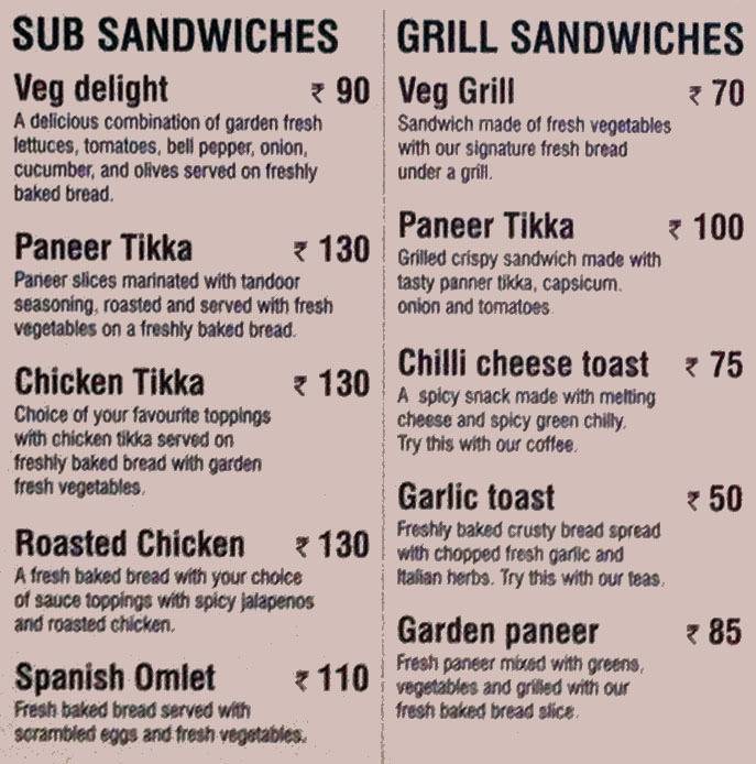 Gingerbread Premium Bakers menu