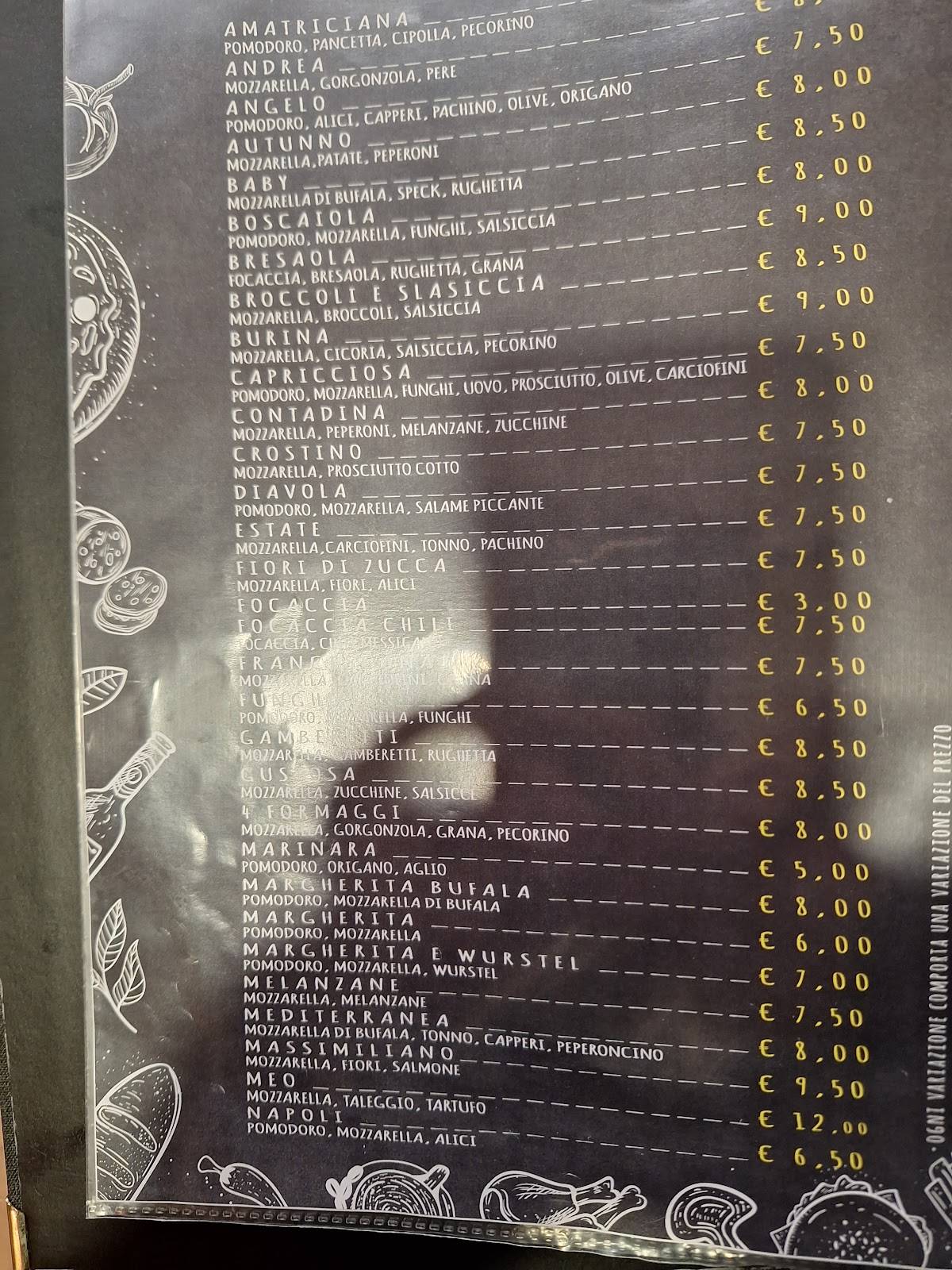 Menu di Gli Sfrontati BIS 